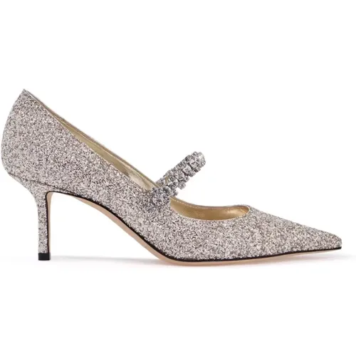 Glittery Bing Pumps with Crystal Strap , female, Sizes: 3 UK, 5 UK, 7 UK, 4 UK, 6 UK, 8 UK - Jimmy Choo - Modalova