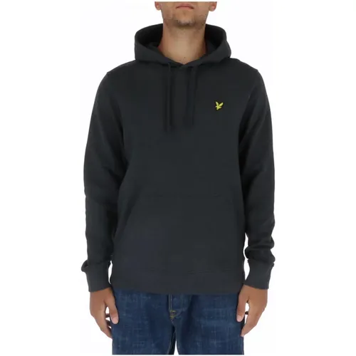 Hoodies, male, , Size: XL Grey Printed Hooded Sweatshirt - Lyle & Scott - Modalova