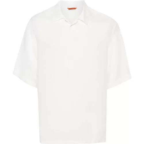 Weiße Leinenhemd mit kubanischem Kragen,Weiße T-Shirts und Polos Kollektion - Barena Venezia - Modalova