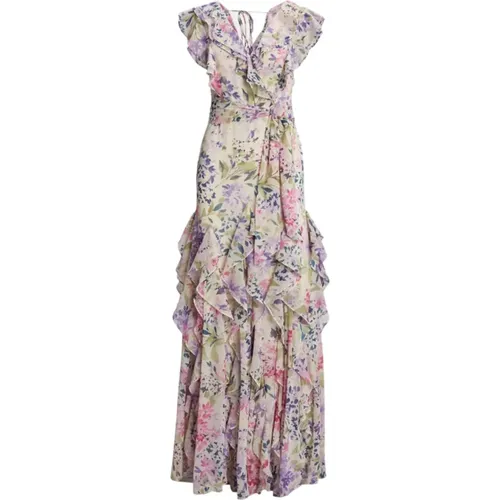 Floral Georgette Dress , female, Sizes: 3XS - Ralph Lauren - Modalova