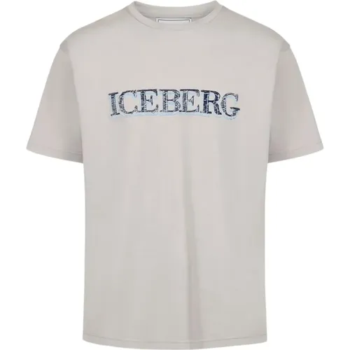 Graues T-Shirt mit Logo , Herren, Größe: M - Iceberg - Modalova