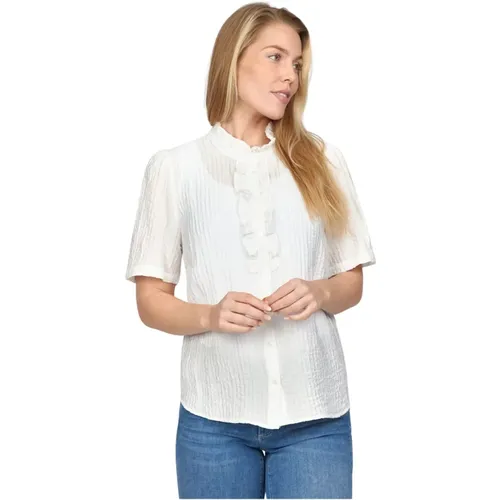 Feminine Ruffle Shirt Chili.Sp24 , female, Sizes: XL, 2XL, L, M - 2-Biz - Modalova