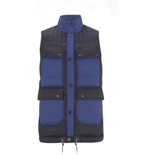 Gepolsterte Navy Gilet mit einzigartigen Stoffmustern , Herren, Größe: M - Barbour - Modalova