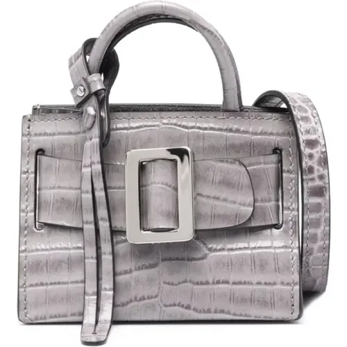 Grey Leather Mini Bag with Bobby Charm , female, Sizes: ONE SIZE - Boyy - Modalova