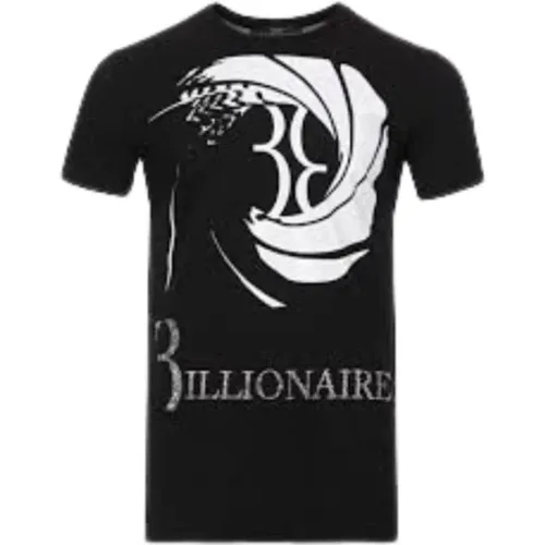 Schwarzes T-Shirt mit Logodruck , Herren, Größe: S - Billionaire - Modalova
