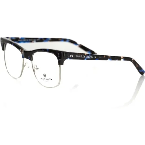 Clubmaster Metallrahmen Brille Blaues Muster , Herren, Größe: ONE Size - Frankie Morello - Modalova