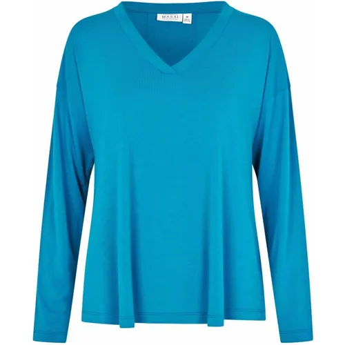 Himmlisches V-Ausschnitt Top , Damen, Größe: XL - Masai - Modalova