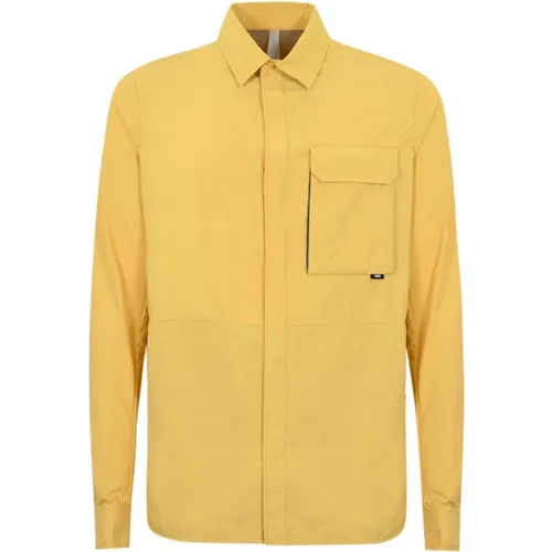 Gelbe Baumwoll-Nylon-Hemdjacke , Herren, Größe: S - Duno - Modalova