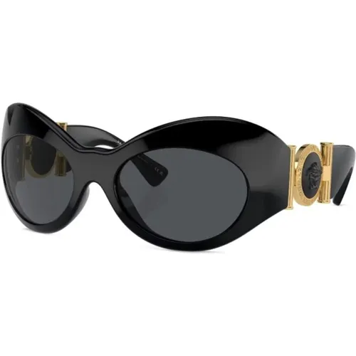 Schwarze Sonnenbrille mit Originalzubehör , Damen, Größe: 58 MM - Versace - Modalova