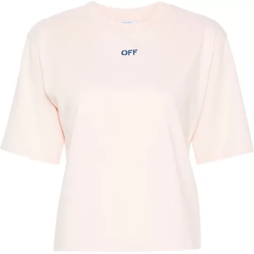 Pinkflower Arrow Boxy Tee , Damen, Größe: XS - Off White - Modalova