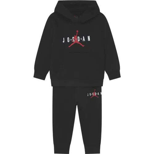 Schwarzes Fleece Hoodie und Tapered Hose Set - Jordan - Modalova