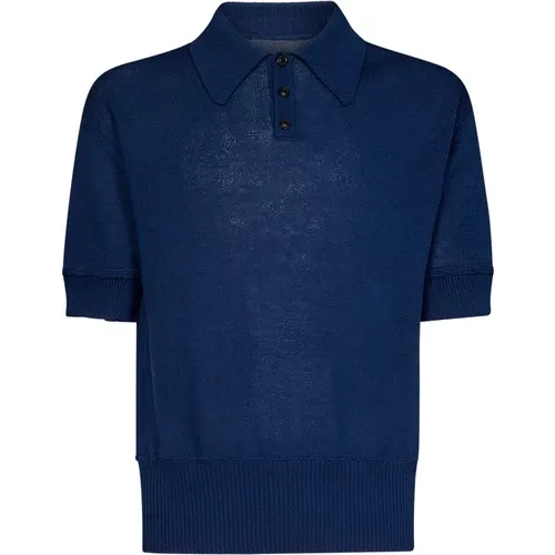 Stilvolles Blaues Wollgemisch T-Shirt und Polo - Maison Margiela - Modalova