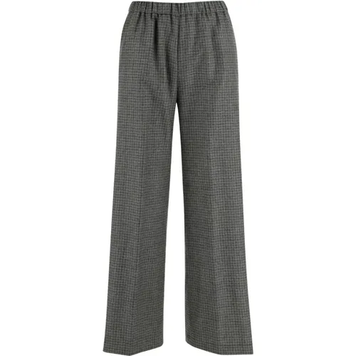 Luxury Wool Blend Plaid Trousers , female, Sizes: XS, S, 3XS, 2XS - Aspesi - Modalova