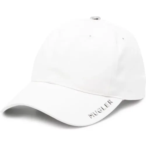 Weiße Logo-Kappe , Damen, Größe: L - Mugler - Modalova