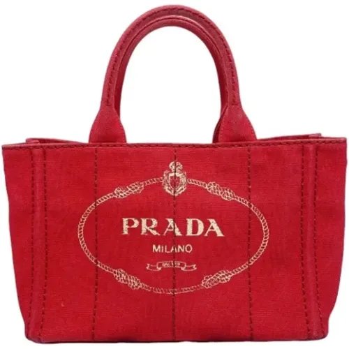 Pre-owned Tote Bags, female, , Size: ONE SIZE Pre-owned Canvas prada-bags - Prada Vintage - Modalova