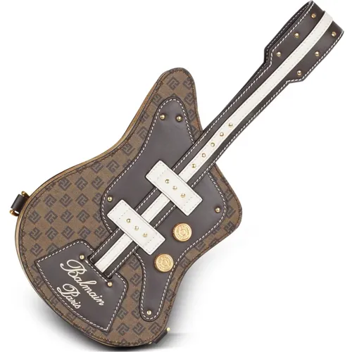 Pochette Guitare mit Monogramm und Leder - Balmain - Modalova