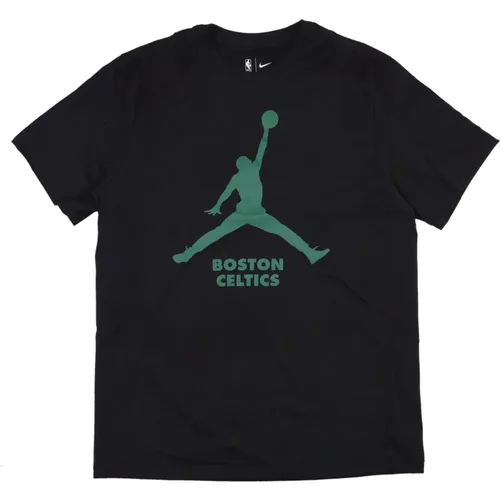 Boston Celtics Logo Tee Schwarz , Herren, Größe: L - Jordan - Modalova