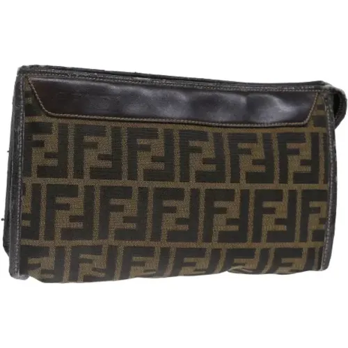 Pre-owned Clutches, female, , Size: ONE SIZE Pre-owned Canvas clutches - Fendi Vintage - Modalova