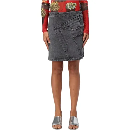 Denim Skirts, female, , Size: M Asymmetrical Denim Mini Skirt - JW Anderson - Modalova