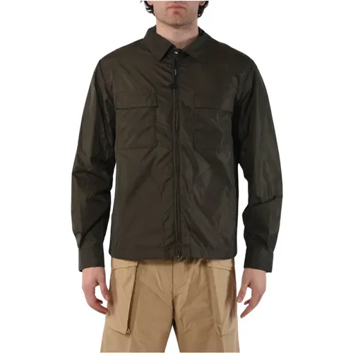 Nylon zip-up shirt jacket , male, Sizes: M, L, XL - Aspesi - Modalova