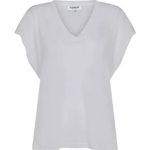 V-Ausschnitt T-Shirt , Damen, Größe: M - Dondup - Modalova