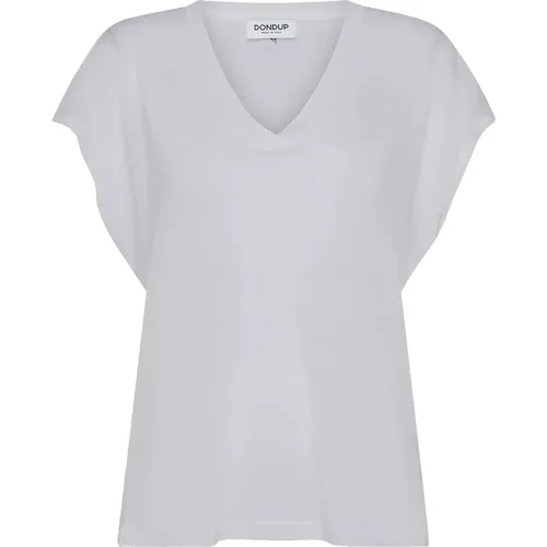V-Ausschnitt T-Shirt , Damen, Größe: S - Dondup - Modalova