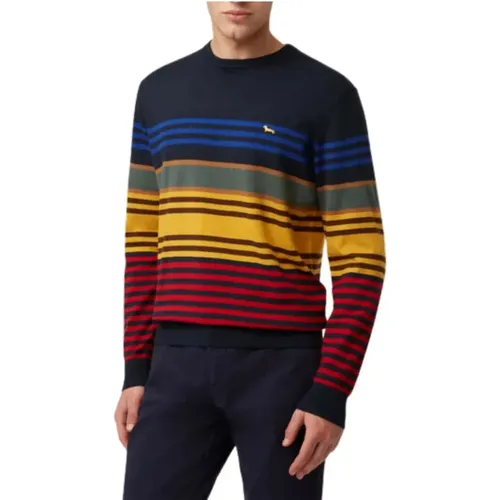 Striped Crew-Neck Sweater , male, Sizes: 2XL, L - Harmont & Blaine - Modalova