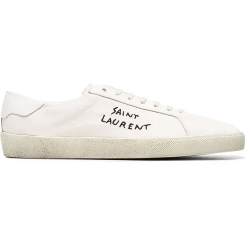 Embroidered Canvas Sneakers , male, Sizes: 11 UK, 7 1/2 UK, 8 1/2 UK, 10 UK, 7 UK, 8 UK, 6 UK, 5 UK, 9 UK - Saint Laurent - Modalova