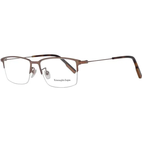 Glasses, male, , Size: ONE SIZE Bronze Half-Rim Optical Frames - Ermenegildo Zegna - Modalova