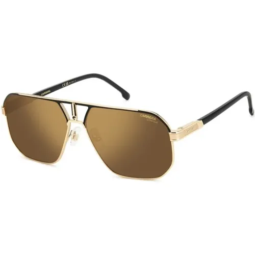 Matte Black Gold Polarized Sunglasses , unisex, Sizes: 62 MM - Carrera - Modalova