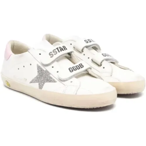 Weiße Kristall Orchidee Rosa Leder Sneakers - Golden Goose - Modalova