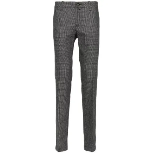 Suit Trousers, male, , Size: W32 Houndstooth Wool Blend Pants - Jacob Cohën - Modalova