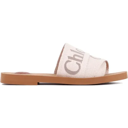 Sliders, female, , Size: 6 US Woody Flat Mules - Chloé - Modalova