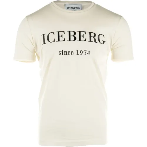 Ecru T-Shirts Kollektion , Herren, Größe: 2XL - Iceberg - Modalova