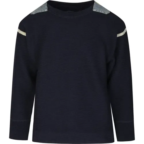 Navy Sweater with Decorative Shoulder Trim , male, Sizes: L - Maison Margiela - Modalova