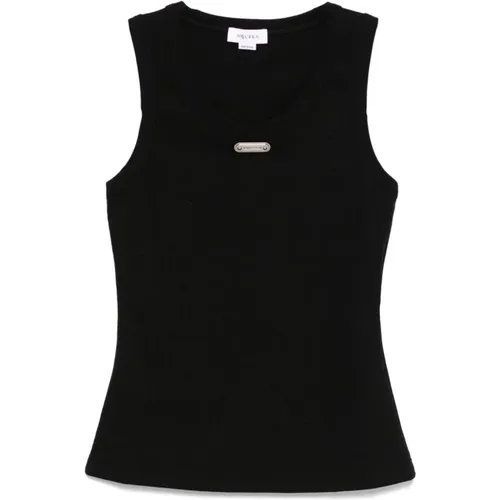 Sleeveless Tops, female, , Size: 2XS Tank Top Stylish Logo Plaque - alexander mcqueen - Modalova