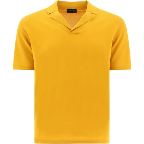Offenes Polo-Shirt , Herren, Größe: XL - Roberto Collina - Modalova