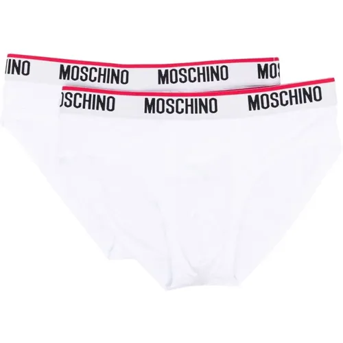 Bottoms, male, , Size: XS Cotton Logo-Waistband Boxer Pack - Moschino - Modalova