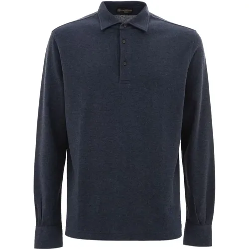 Blaues Baumwoll-Poloshirt - Corneliani - Modalova