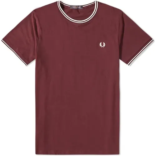 T-Shirts, male, , Size: XL Twin Tipped Round Neck T-Shirt - Fred Perry - Modalova