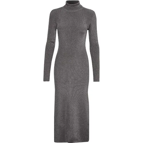 Long Sleeve Knit Dress with High Slits , female, Sizes: L - Gestuz - Modalova