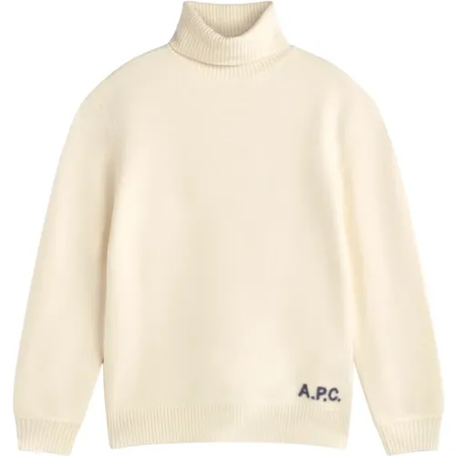 Cremefarbener Wollpullover mit hohem Kragen , Damen, Größe: M - A.P.C. - Modalova