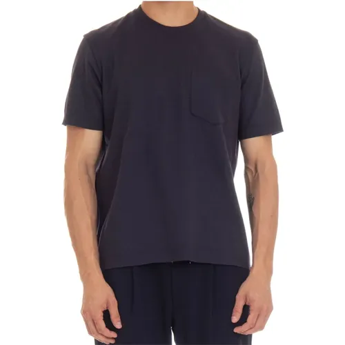 Blaue Baumwoll-Kaschmir-T-Shirts und Polos , Herren, Größe: XL - Herno - Modalova