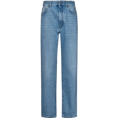 High-Waisted Straight-Leg Blaue Denim-Jeans , Damen, Größe: W25 - Gcds - Modalova