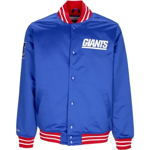 Bomber Jackets, male, , Size: L New York Giants Bomber Jacket NFL Team Colors - Mitchell & Ness - Modalova