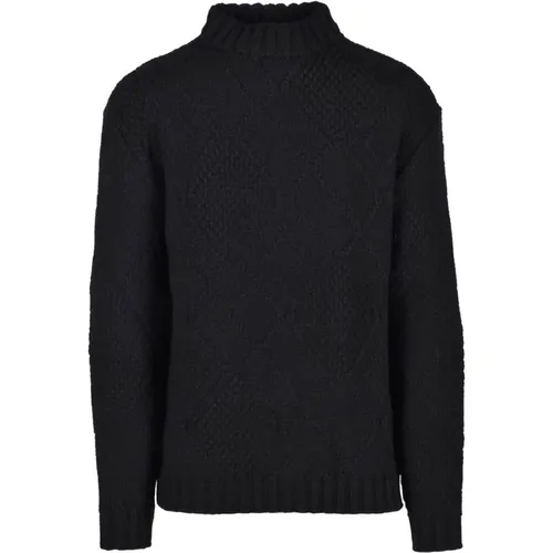 Turtlenecks, male, , Size: 2XL Wool Blend Knit Sweater - Daniele Alessandrini - Modalova