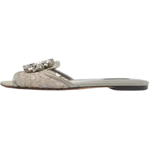 Pre-owned Lace flats , female, Sizes: 4 UK - Dolce & Gabbana Pre-owned - Modalova