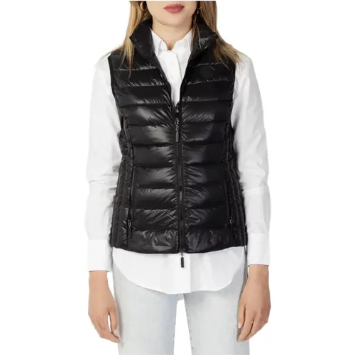 Schwarze ärmellose Jacke mit Reißverschluss , Damen, Größe: S - Armani Exchange - Modalova