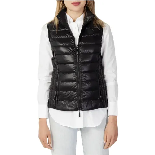 Schwarze ärmellose Jacke mit Reißverschluss , Damen, Größe: XL - Armani Exchange - Modalova