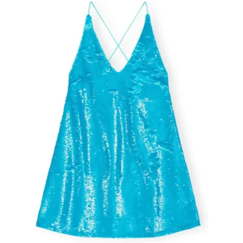Sequin Mini Dress with Straps , female, Sizes: XS, M - Ganni - Modalova